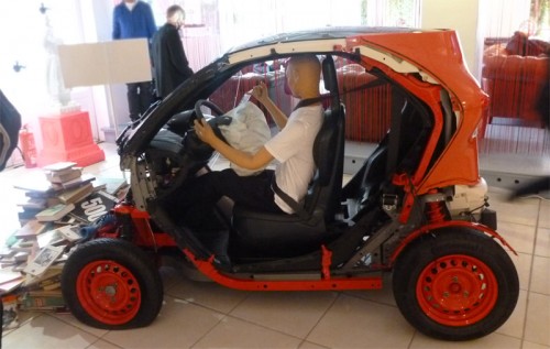 La Twizy après accident : choc frontal