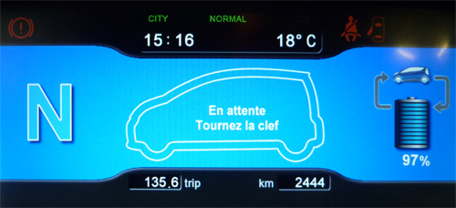 Systeme de navigation de la Boloré Blue Car d'Autolib' Paris