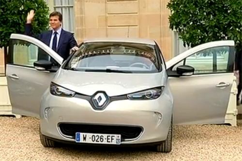 L'excès de vitessde d'arnaud montebourg en Renault ZOE ZE