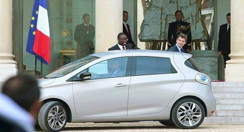 Montebourg en Renault Zoe ZE