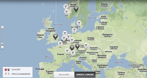 Points Services Center Tesla en Europe
