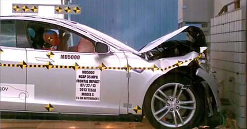 crash test de la tesla model S