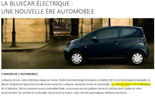 bbollore bluecar publicité voiture propre